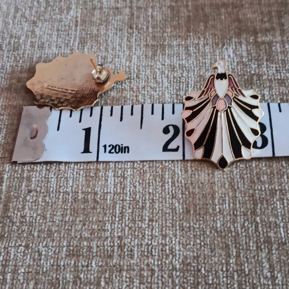 Gold Tone Enamel Bird Post Earrings - Picture 3 of 7